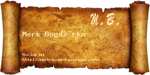 Merk Bogárka névjegykártya